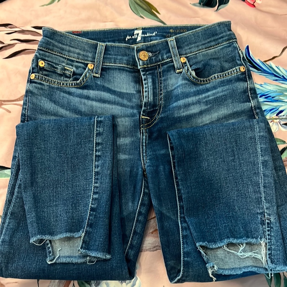 7 for All Mankind Ankle Cut Raw Step Hem